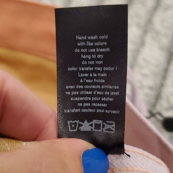 Rag&bone peach and lilac Moss jean skirt sz 31 - Picture 11 of 16